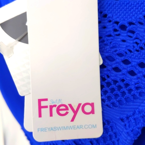 Freya Sundance Crochet Tie side bikini bottom. Cobalt Blue. Multiple sizes. - Picture 4 of 7